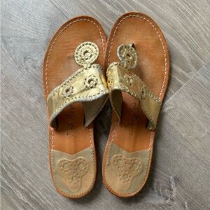 Gold Jack Roger sandals, size 11